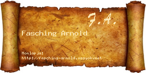 Fasching Arnold névjegykártya