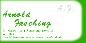 arnold fasching business card